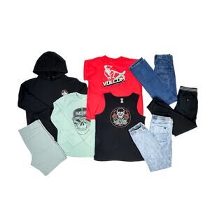 Vans Volcom Cat & Jack Boys Clothing Bundle 8 Pieces Size 16/18